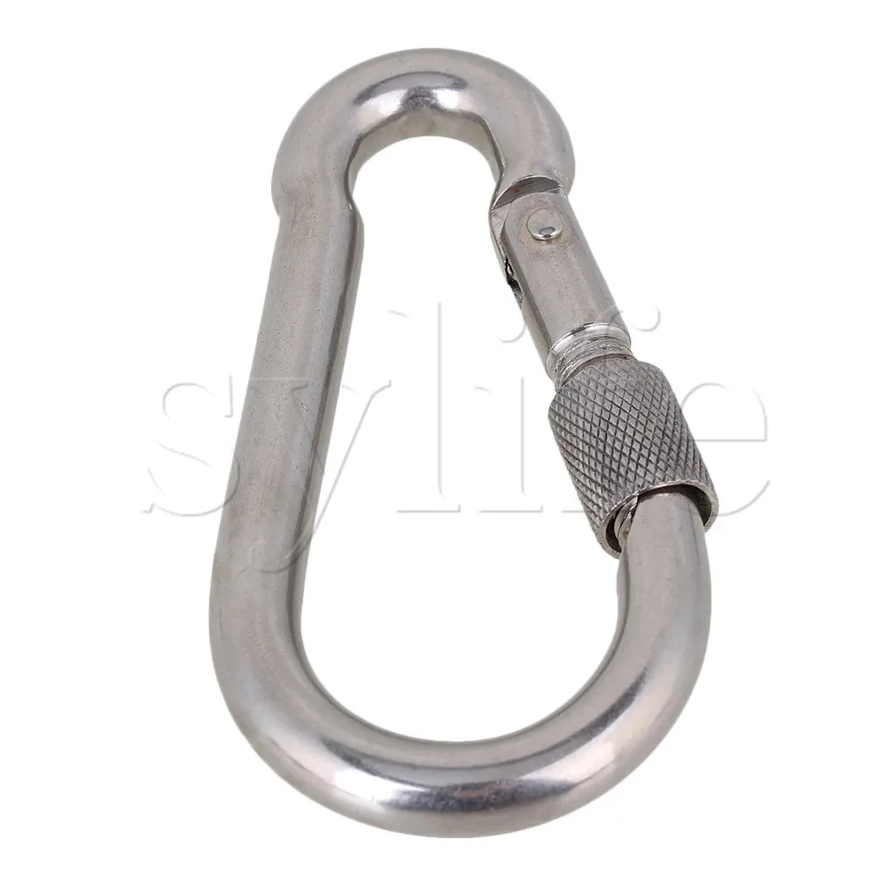 

Silver 304 Stainless Steel M10x100 Link Chain Outdoor Activity Screw Carabiner