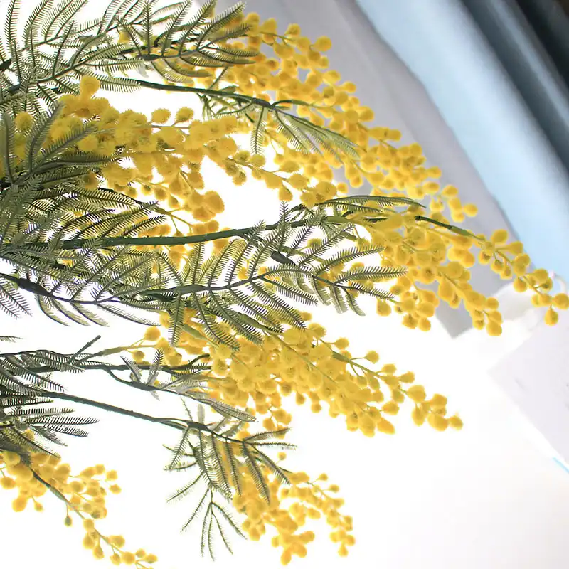 fantasy 306 heads yellow silk flower artificial acacia flowers