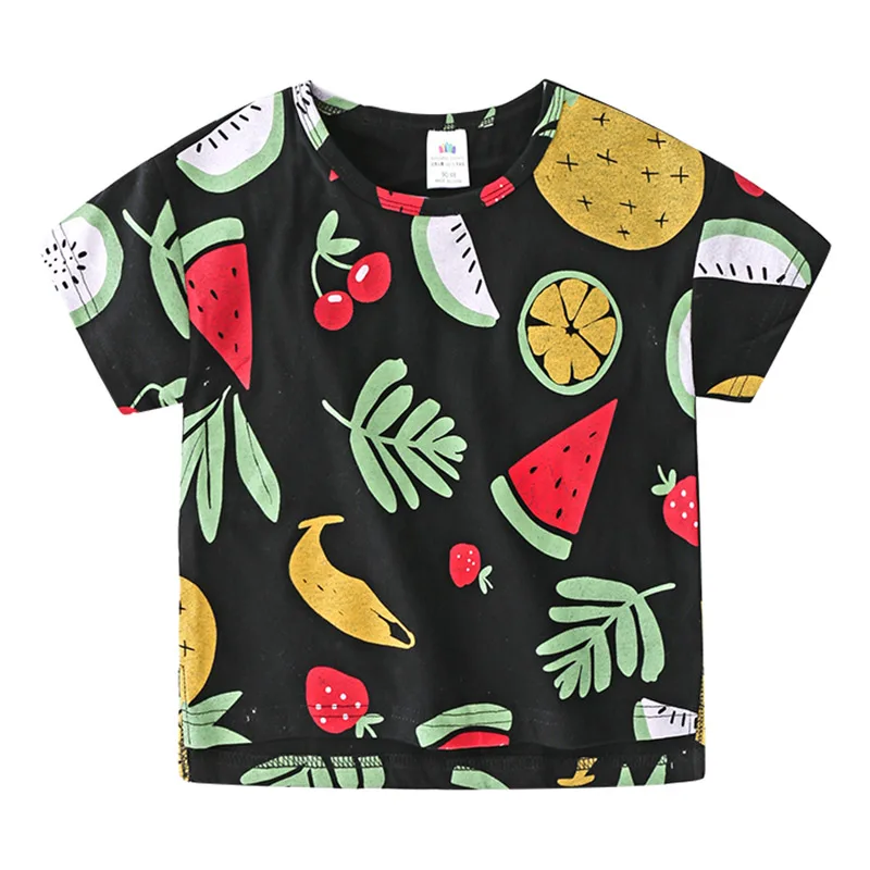 Детская футболка унисекс, одежда для малышей, ананас, арбуз принт с фруктами, футболка для маленьких мальчиков, одежда повседневные топы