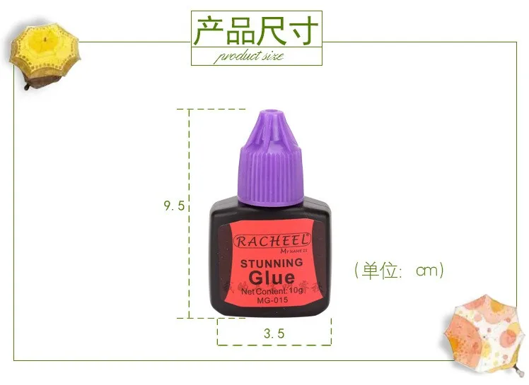 Cola para Cílios Cola de Secagem Rápida sem Estimulação Cola para Uso Racheel Preto Falsos Individual Cílios Extensão Profissional 15g 4 Racheel 15g Preto Cola Para Cílios Falsos