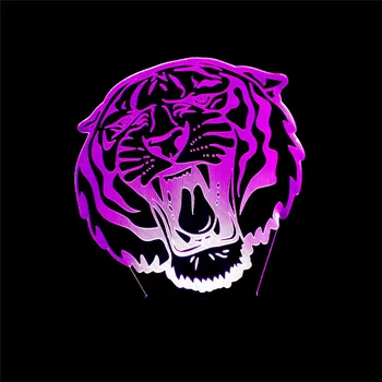 

Factory supply Vision Acrylic light Creative Tiger Head 3d Night light colorful led table lamp sensor light Present for kids