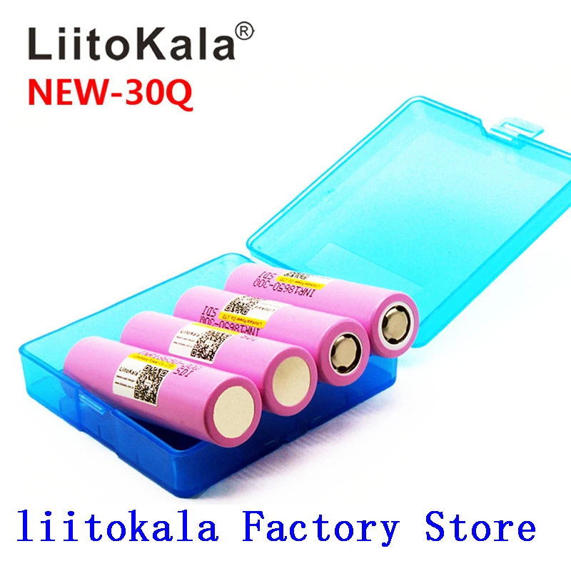 Litokala Оригинальная батарея 18650 18650 30Q 3000mAh 20A разрядка 18650 аккумуляторная батарея для электронной сигареты+ коробка