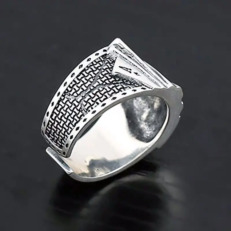 Ретро серебряное квадратное мужское кольцо для покера, модное одиночное кольцо, индивидуальное кольцо, кольцо, кольцо для открытия указательного пальца