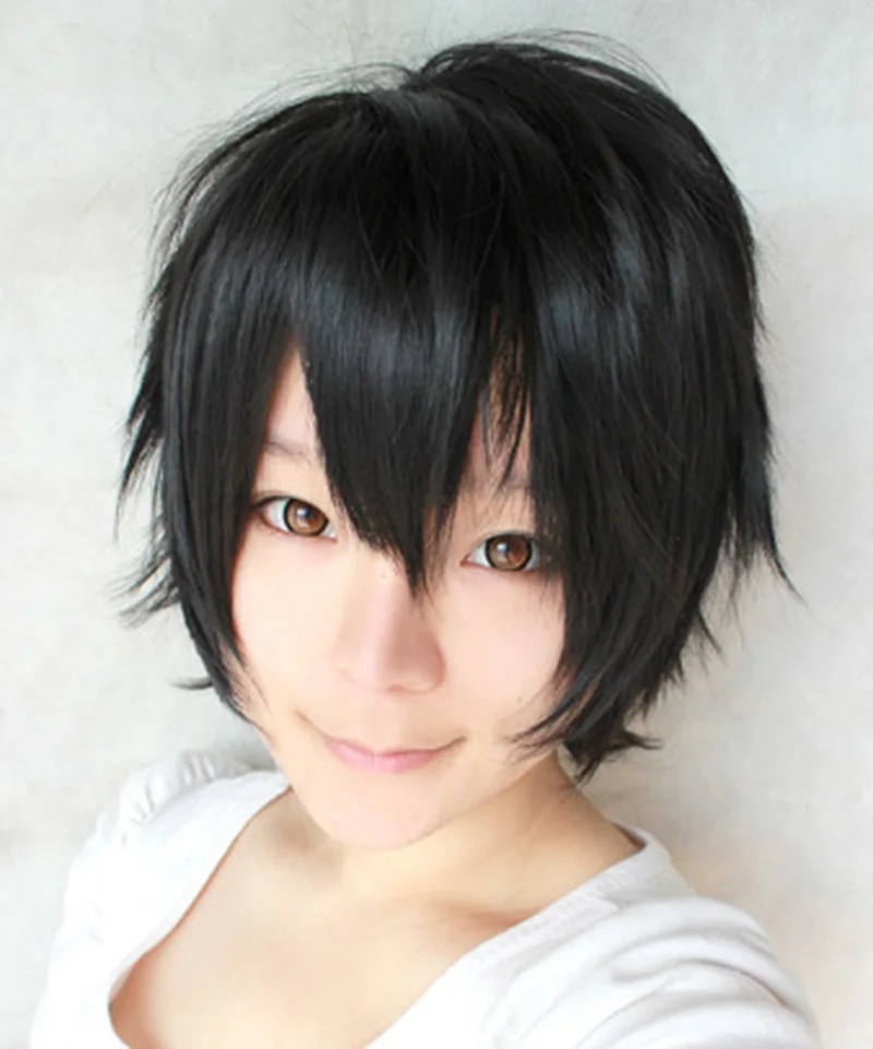 Kirigaya Kazuto Cosplay Wig Short Black Costume Sword Art Online Kirito Synthetic Hair Cos Wigs Peruca Pelucas