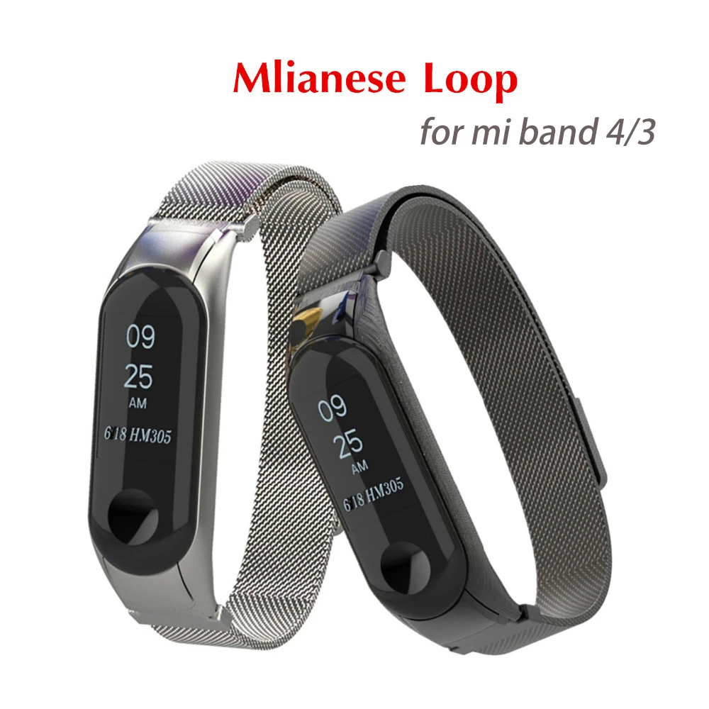 

Mi Band 4/3 Strap for xiaomi Mi Band 4/3 Bracelet milanese wrist strap metal band Mi band4/3 Stainless Steel strap Wristband