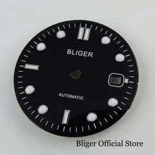 31 мм черный циферблат часов с окошком даты подходит для Miyota механизм автоматические часы циферблат пластины