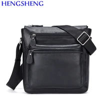 Hengsheng cheap price cow leather men shoulder bags for fashion business men bags by quality genuine leather messenger bags