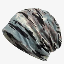 Новая весенняя Летняя женская камуфляжная шапочка-тюрбан, шапка для беременных, хлопковая уличная шапка, шарф для шеи, двойное использование