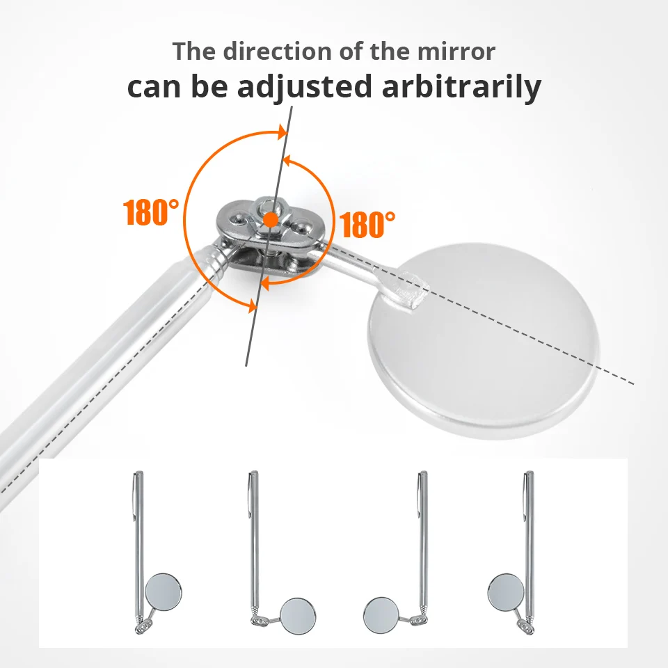 Partol автомобильное обслуживание зеркало для осмотра Универсальный Автомобильный складной телескопический отражатель сварочный шасси зеркало для осмотра 3 мм