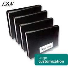 LZN 10 шт. в партии, модные мужские визитницы из искусственной кожи, женские металлические визитные карточки, Настройка имени/логотипа/текста