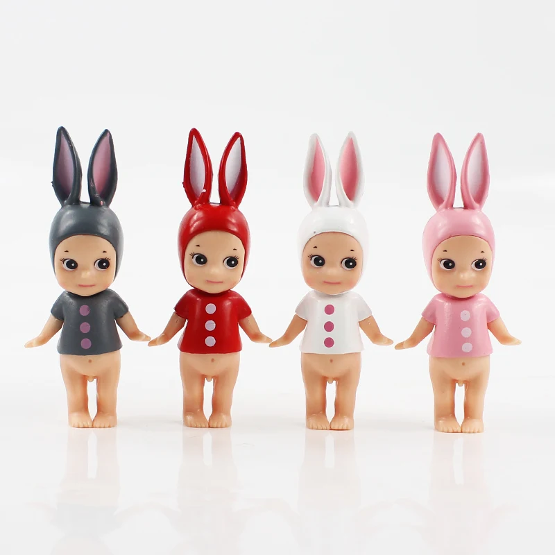 

4pcs/set 10cm Sonny Angel Doll Toys Cartoon Animals Rabbit Sonny Angel Kawaii Doll Kewpie PVC Figure Model Toys Kids Gifts