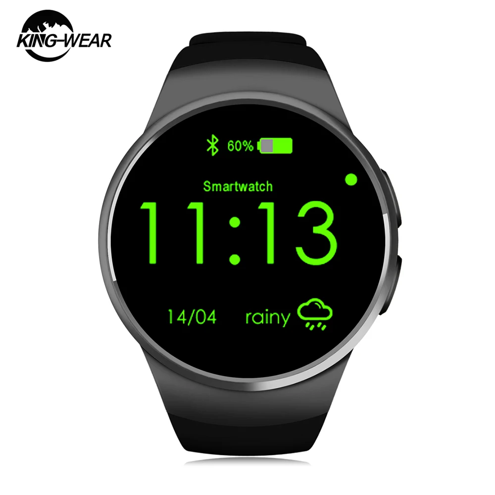 KingWear KW18 1,3 дюймов Круглый циферблат Smartwatch телефон MTK2502 ips экран Шагомер напоминание о двигательной активности пульсометр