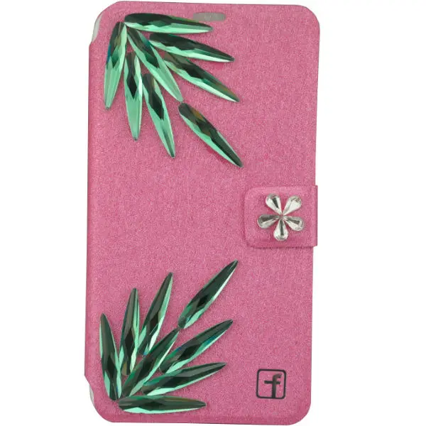 Cases for Huawei Y500 High Quality Diamante Rhinestone Leather Case with Stand and Card Slot |