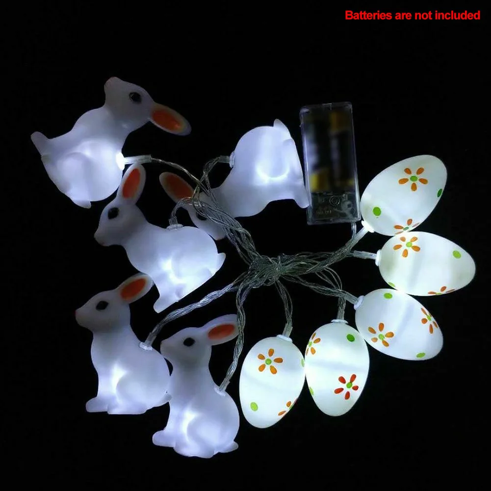 

Festival Decoration Durable Easter Rabbit Party Egg Shape Bright String Lights Battery Operated Atmosphere Home PVC Indoor
