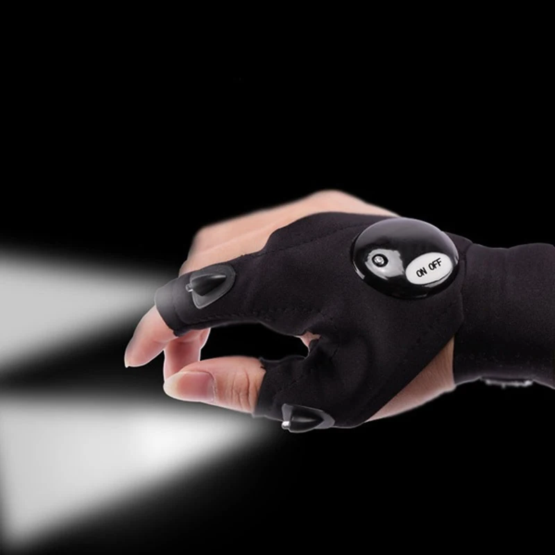 

Creative Night Fishing Glove with LED Light Rescue Tools Outdoor Gear Cycling Spotlight Gloves
