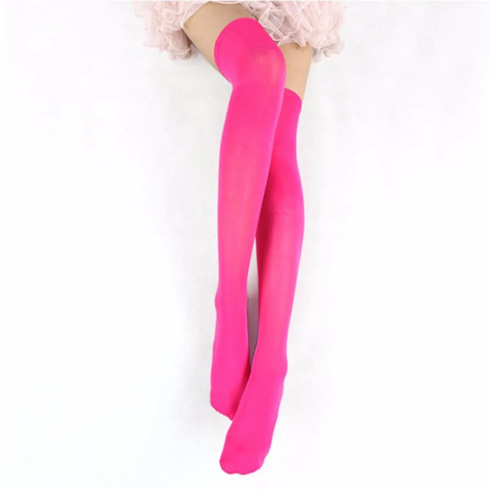 

Women Sexy Thigh High Stockings Temptation Stretch Stocking Over Knee Socks Trendy Velvet Candy Color Pantyhose