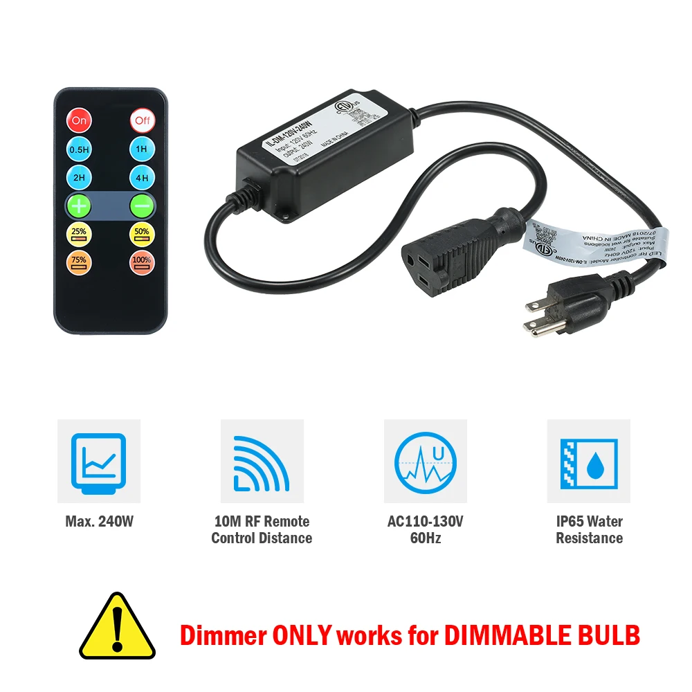 Us 19 69 35 Off Outdoor Led String Lights Dimmer Wirelss Remote Control 240w Adjule Brightness Timing Ip65 Waterproof For Dimmable Bulb In