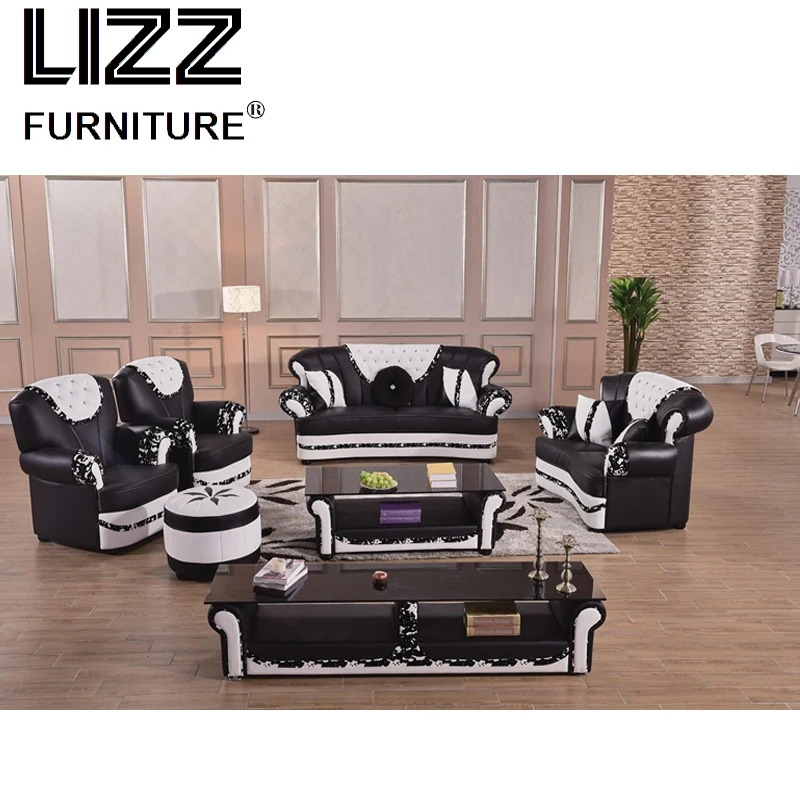 Divani Modern leisure home Genuine leather sofa furniture home sofa chaise couch chair sofa set living room furniture with table