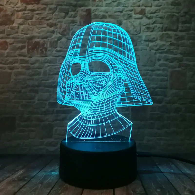 Звездные войны Дарт Вейдер шлем модель Фигурка светодиодный светящийся ночник красочный Сказочный светильник светится в темноте ночные настольные игрушки