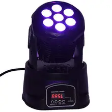 6 шт./лот привело перемещение головы мини мытья 7x10 Вт RGBW партии/Диско/DJ Light DMX 4/12 CH Сценическое освещение