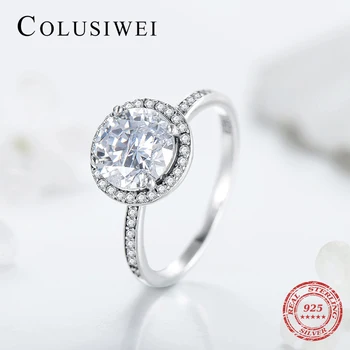 

2019 High Quality Brand CZ Jewelry 925 Sterling Silver 3Ct Luxury Vintage Engagement Rings For Women Wedding Silver Ring Gfit