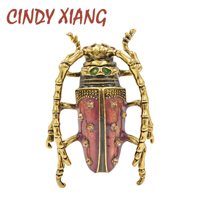 Винтажная женская брошь в виде большого жука CINDY XIANG изысканное украшение с