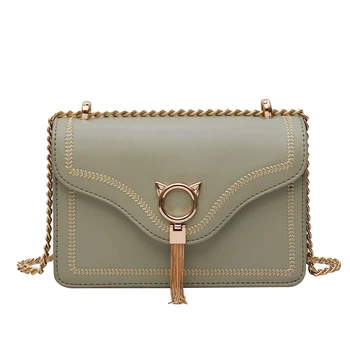 

Mini Leather Crossbody Bags For Women 2019 Green Chain Shoulder Messenger Bag Lady Travel Purses and Handbags Cross Body Bag