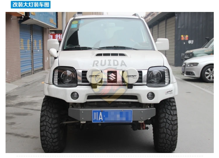 Hireno налобный фонарь для Suzuki Jimny передних фар сборки светодиодный DRL ангел объектив двойной луч ксеноновые 2 шт