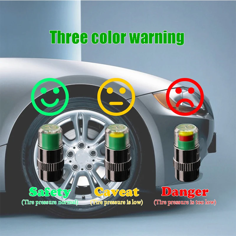 

4X Car-styling Car Tire Pressure monitoring valve cap Wheel Air Cover Tight Rims For Peugeot 307 207 Renault Duster Citroen c5 2