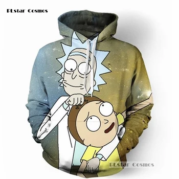 

PLstar Cosmos Cute Rick Morty Hoodies Men 2018 Long Sleeve Outwear Sportswear Tracksuits 3D Printed Pullover Hoodie Sweatshirt