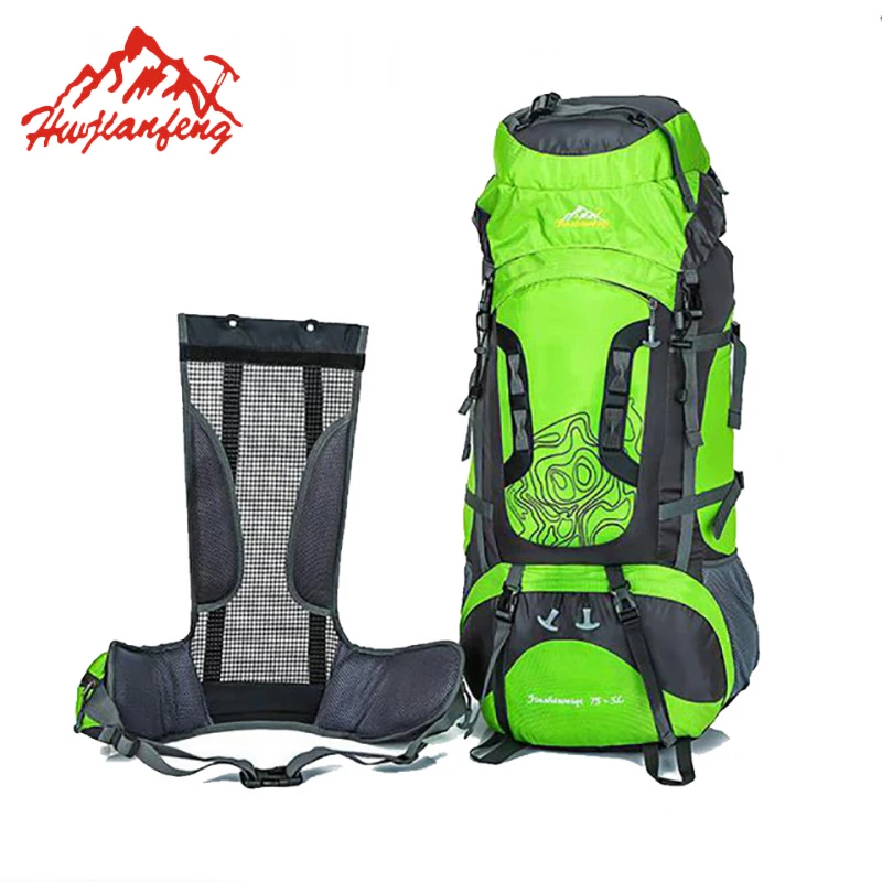 

80 Liters Professional Waterproof Mountaineering Backpack Large Nylon Outdoor Bag For Climbing Hiking Camping Rucksack HAB017