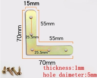 10 шт. прямой угол 4 отверстия TL угловой кронштейн мебель фитинги 90 градусов угол железа цветной цинк угловой кронштейн - Цвет: Белый