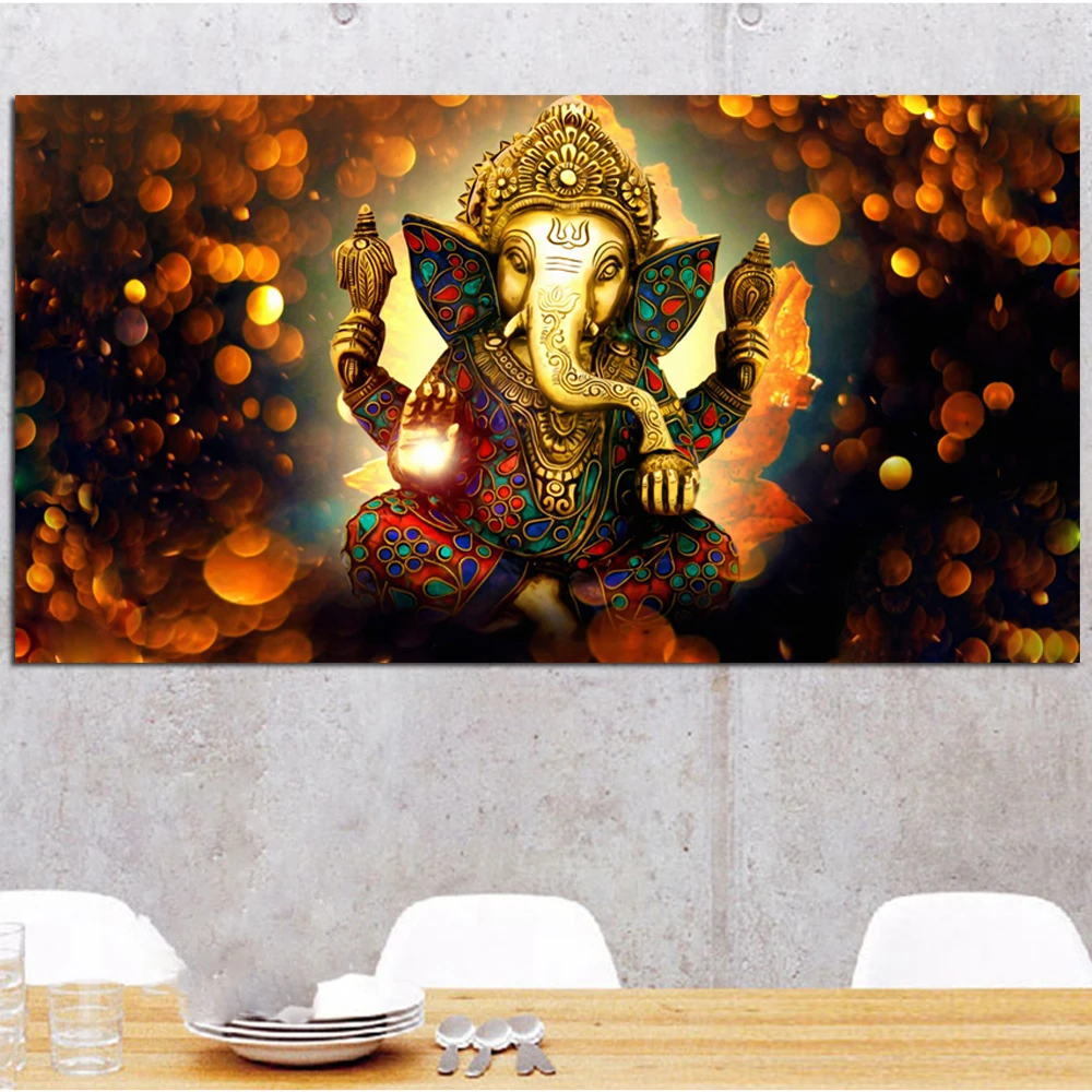 Large Paintings Canvas Prints Shiva India Lord Elephant Religion Buddha Painting Wall Art Picture for Living Room Home Decor