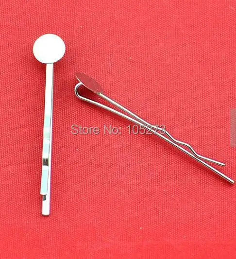 

20PCS Of 8MM Pad White K Nickel Color Simple Bobby Hair Pin 45mm - DIY Accessory Jewelry Making