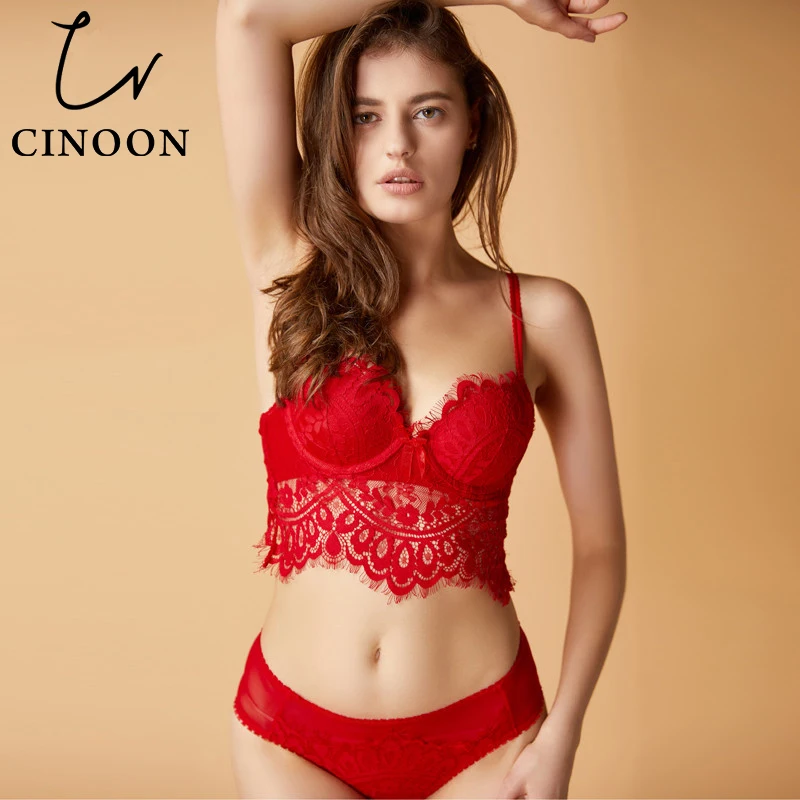 CINOON 2018 Fashion Sexy Intimate Underwear charming lace bra set push up bra and panty set comfortable Underwear women Lingerie