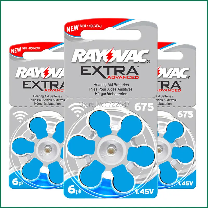 30 x RAYOVAC Extra 675 a675 P675 PR44 UK hearing aid battery powerful