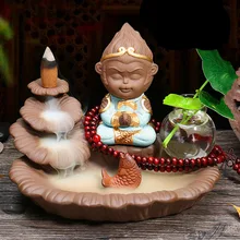 Обезьяна Король обратного потока благовоний горелки чай Pet керамика ароматерапия печи домашний декор держатель для благовоний с вазой Scindapsus