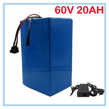 

Free customs fee 60V ebike battery 1800W 60V 20AH L-ion battery use 3.7V 5000MAH 26650 cell 30A BMS 2A charger factory price