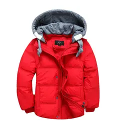 Детские зимние куртки для мальчиков парка для девочек Детская куртка на гусином пуху с капюшоном верхняя одежда для детей ясельного