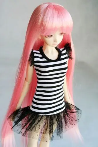 wamami 108 Black White Stripe Clothes Dress 1 4 MSD DOD BJD Dollfie