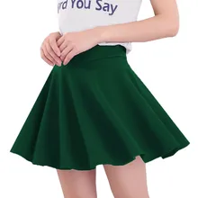 Модная женская однотонная плиссированная Женская прямая юбка с эластичной лентой, мини-юбка, бальная юбка размера плюс, элегантные однотонные юбки