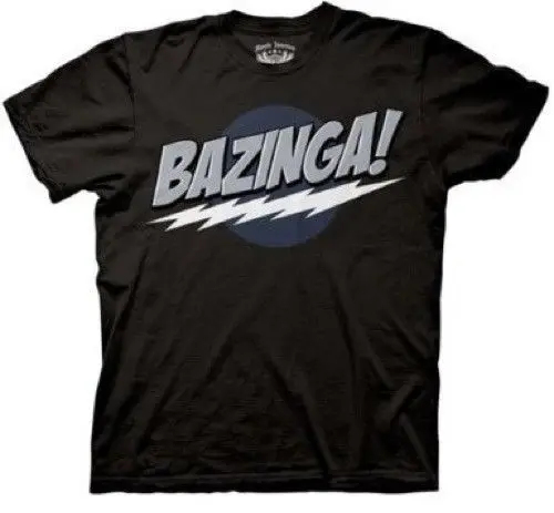 Мужская Черная комедия ТВ Шоу большой взрыва теорией Bazinga! Футболка с логотипом
