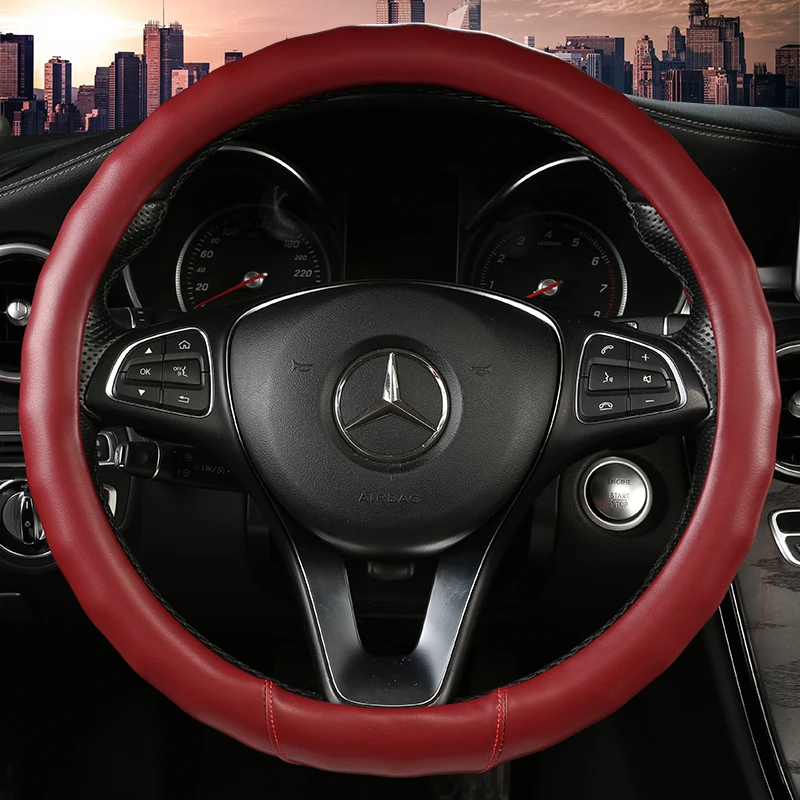 

KKYSYELVA car steering wheel cover 38cm Fashion Wheel Covers for Women Lady Leather Steering-wheel Auto Interior Accessories