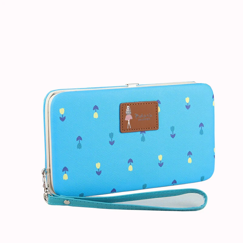 

New Arrival Fashion Candy Color Women Storage Long Wallet Flowers Girls Card Holder Money Purse Coin Cellphone Clutch Bag Pocket