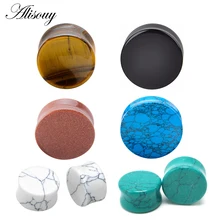 2 шт./лот, каменные беруши и тоннели, пирсинг для ушей, серьги, спиральные пирсинг, носилки для ушей, беруши, пирсинг для тела, ювелирные изделия