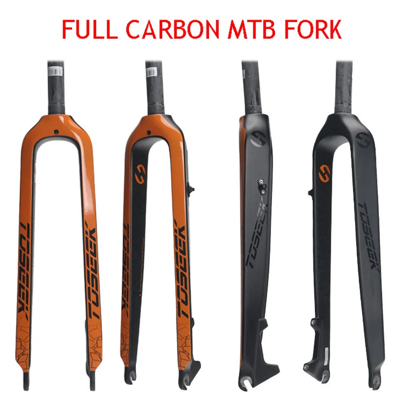 

2017 TOSEEK Mtb Full carbon fiber bicycle fork 3K gloss and matt 1-1/8" hard fork disc brake 26 ER/ 29 ER inch bicicleta parts
