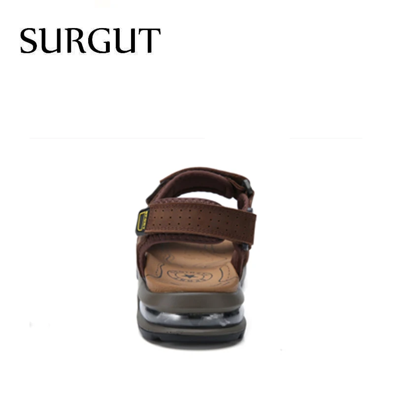 SURGUT الرجال جلد طبيعي الصنادل عالية الجودة كبيرة الحجم الرجال صنادل شاطئ الأزياء وسادة هوائية الصنادل تنفس أحذية الرجال SURGUT الرجال جلد طبيعي الصنادل عالية الجودة كبيرة الحجم الرجال صنادل شاطئ الأزياء وسادة هوائية الصنادل تنفس أحذية الرجال