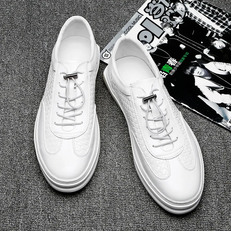 Dos up Couro Moda Apartamentos Quente Divisão Venda Mocassins Sapatos Lace Confortáveis Qualidade 2018 Homens Casuais White black De 4q7Xqw
