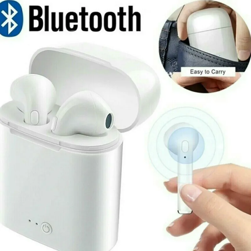 

I7s TWS Bluetooth Wireless Earphone Stereo Earbud Headset With Charging Box Mic All Bluetooth tablet Smartphone