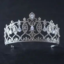 Роскошные Потрясающие кубический циркон Корона свадебная тиара CZ Люкс Кристалл Rhinestone диадема конкурс Королевский вечерние Корона диадема De Noiva